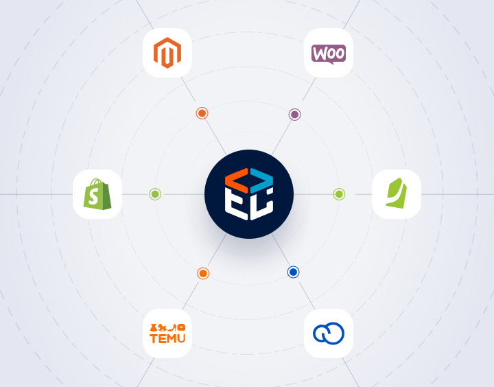 Integración omnicanal que vincula e-commerce y marketplaces con la plataforma de Envíoclick. Sincroniza la operación logística en un solo lugar y elimina los procesos manuales.