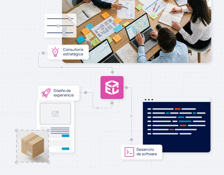 Servicio de desarrollo tecnológico personalizado a la operación logística. Adapta las herramientas de la plataforma a las necesidades y flujos operativos logísticos de cada empresa.
